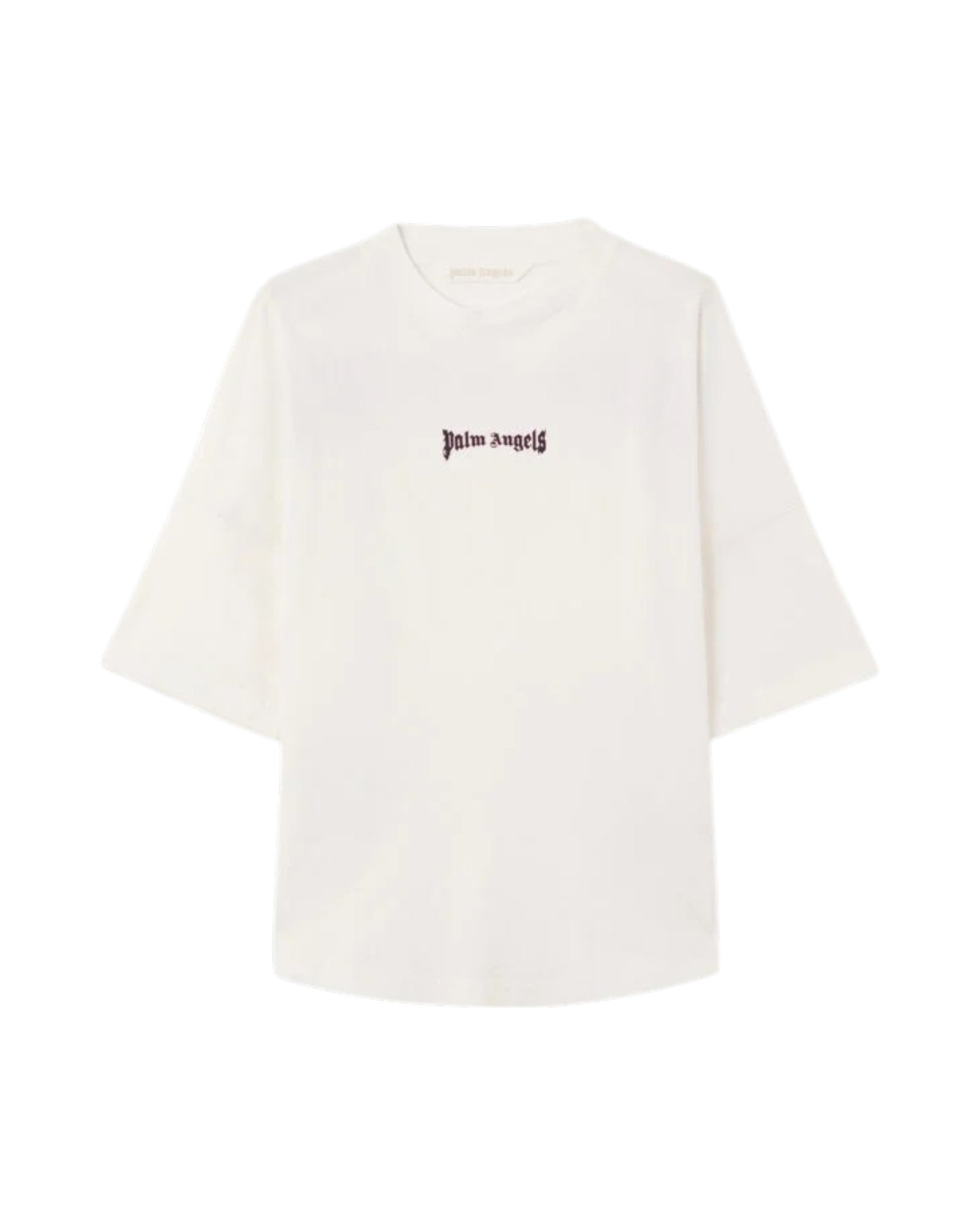 PALM ANGELS T-shirt Palm Angels donna PWAA07CS26JER0060 310 Outline Logo Over Bianco<BR/> PWAA07CS26JER006 0310