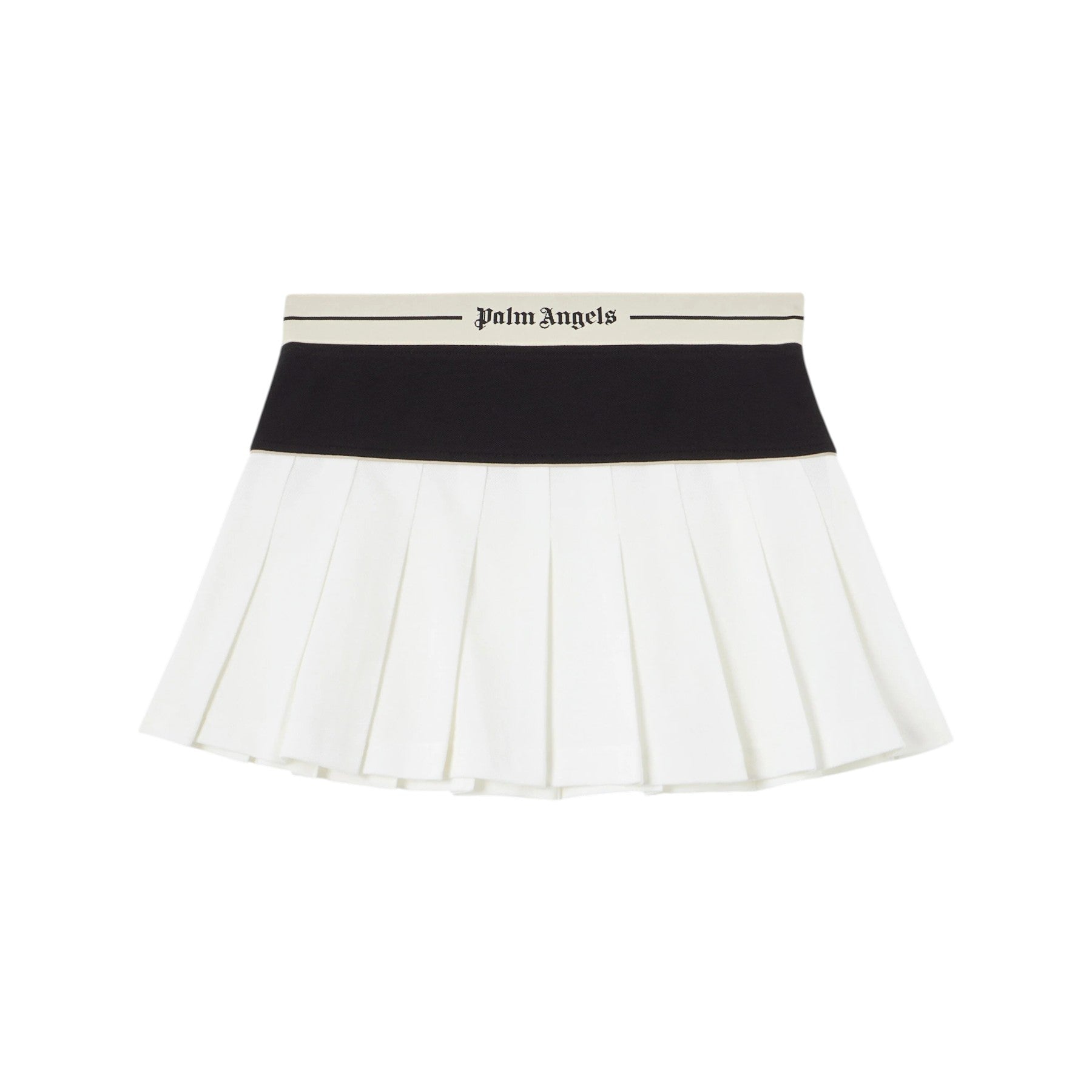 PALM ANGELS Gonna Palm Angels donna PWCC095S26FAB0010 310 Classic Logo Pleated Bianco<BR/> PWCC095S26FAB001 0310