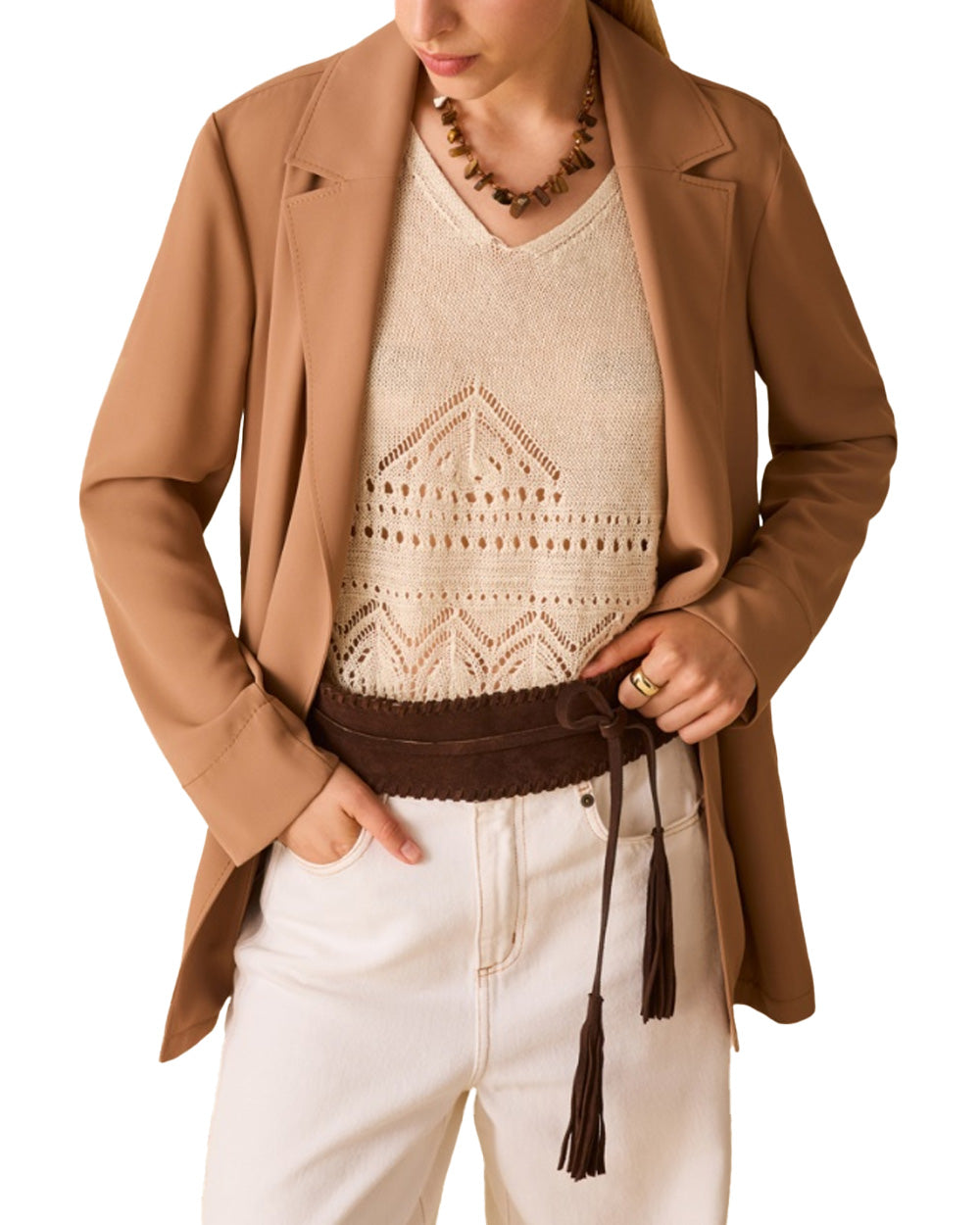PENNYBLACK Giacca PENNYBLACK TABELLA donna 2611041023200 Cognac monopetto collo revers spacchetti<BR/> 2611041023200 002