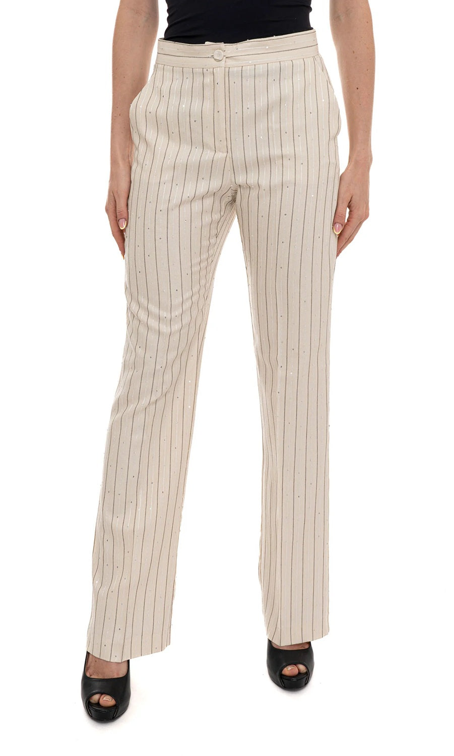 PENNYBLACK Pantalone Pennyblack donna 2611131142200 001 Quiete flare con paillettes Panna<BR/> 2611131142200 001