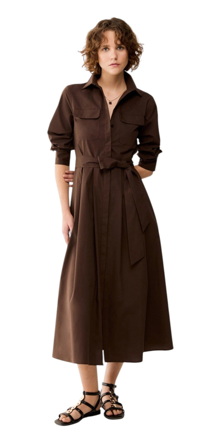 PENNYBLACK Chemisier Pennyblack donna 2611971063200 003 Angizia in popeline di cotone Cacao<BR/> 2612221012200 003
