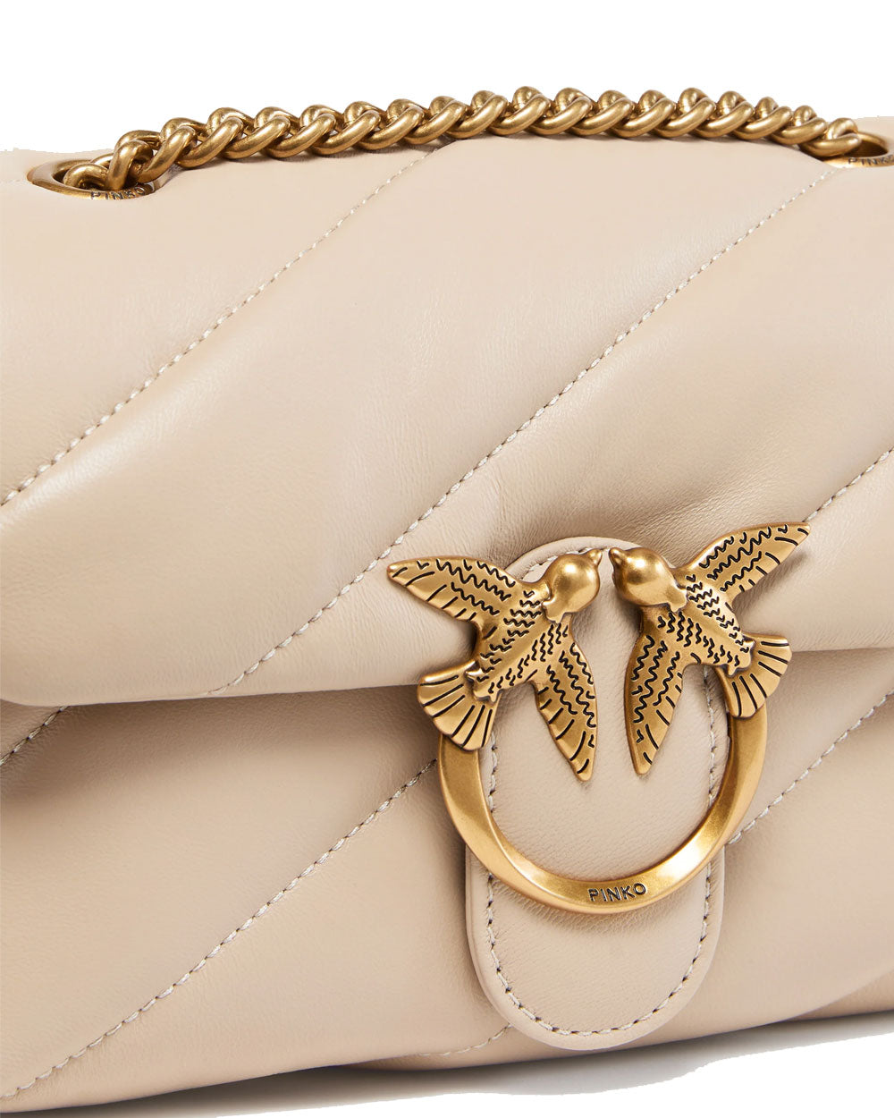 PINKO Borsa PINKO donna MINI LOVE BAG PUFF 100039A0F2 beige nappa pelle oro trapuntatura tracolla 100039A0F2 C50Q