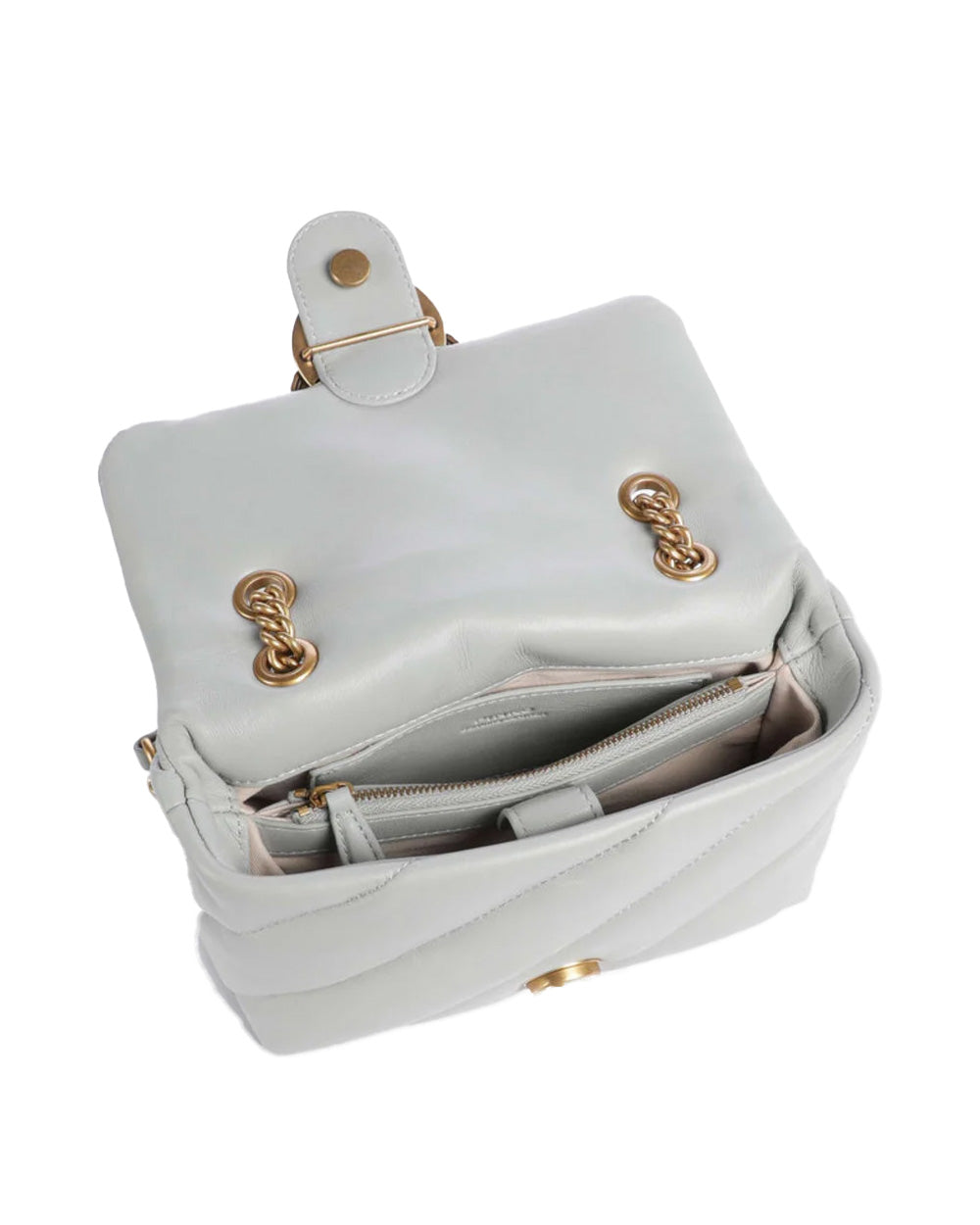 PINKO Borsa PINKO donna MINI LOVE BAG PUFF 100039A0F2 Grigia nappa pelle oro trapuntatura tracolla 100039A0F2 K32Q