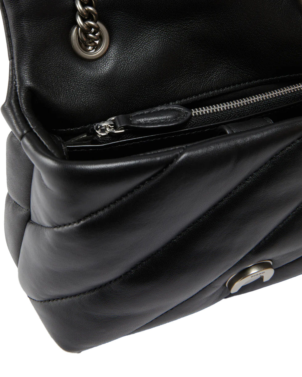 PINKO Borsa PINKO donna MINI LOVE BAG PUFF 100039A0F2 Nera nappa pelle trapuntatura tracolla argento 100039A0F2 Z99O