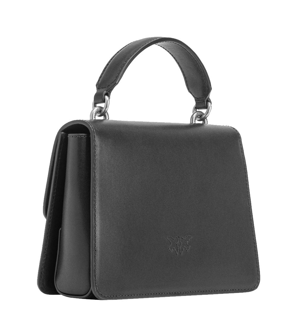 PINKO Borsa PINKO donna LOVE BAG ONE TOP HANDLE LIGHT SIMPLY 100071A0F1 Nera pelle argento tracolla manico 100071A0F1 Z99O