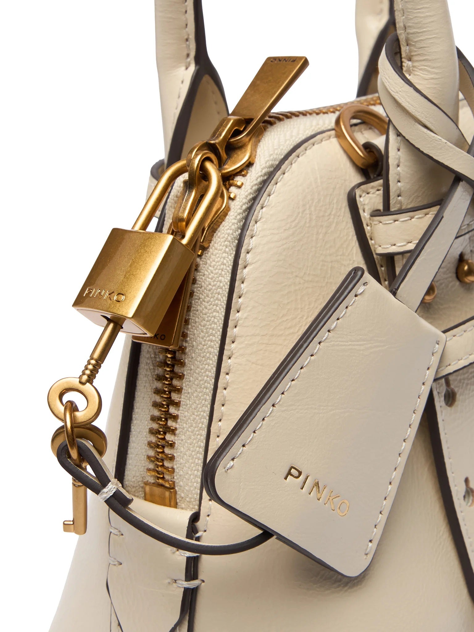 PINKO Borsa donna Pinko 105333A0QOZ14Q Bowling Bag Zip Mini Bianco Burro<BR/> 105333A0QO Z14Q