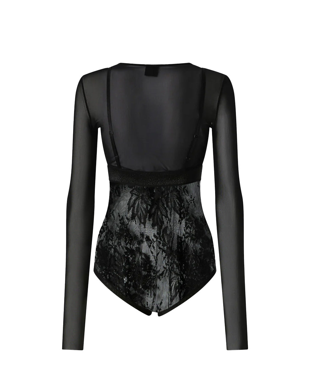 PINKO Body PINKO donna FAGIOLINO BODYSUIT 106272A33E Nero pizzo tulle spalline semitrasparente<BR/> 106272A33E Z99