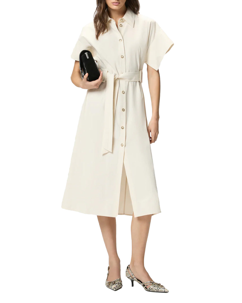 PINKO Abito PINKO donna ALESHA 106309A2ER Beige cotone colletto stile camicia tasche 106309A2ER C03