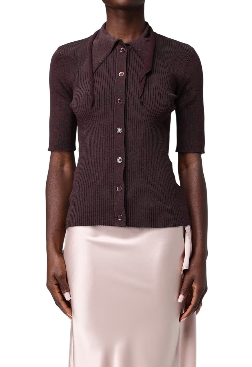 PINKO Maglia Pinko donna 106316A347 L78 Coperto a costine verticali Marrone<BR/> 106316A347 L78