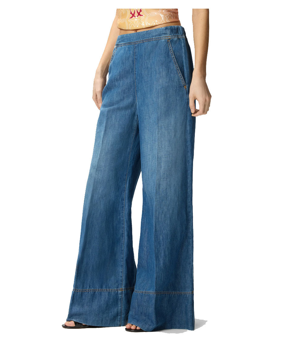 PINKO Jeans donna Pinko 106398A33J azzurro ampi misto lino 106398A33J PJD