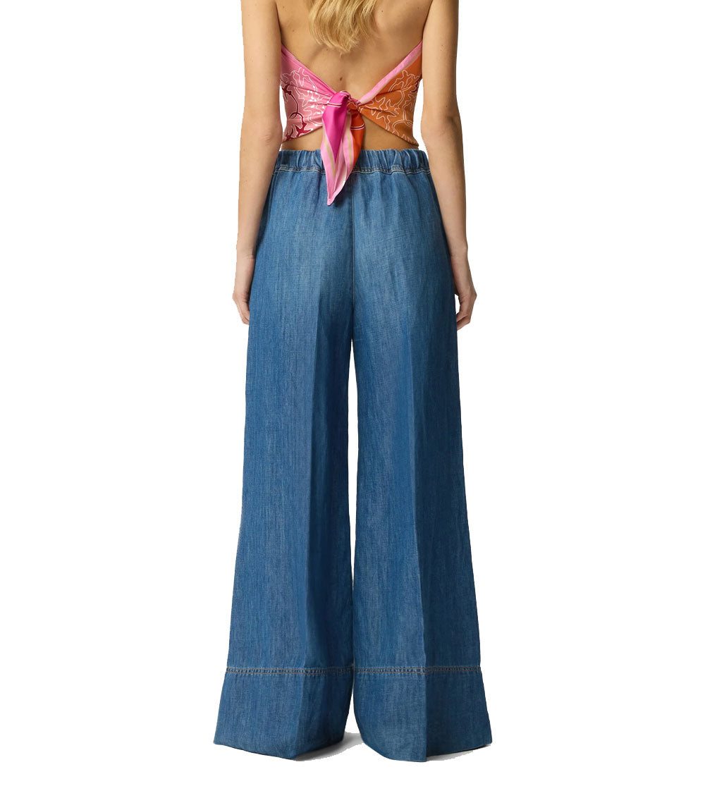 PINKO Jeans donna Pinko 106398A33J azzurro ampi misto lino 106398A33J PJD