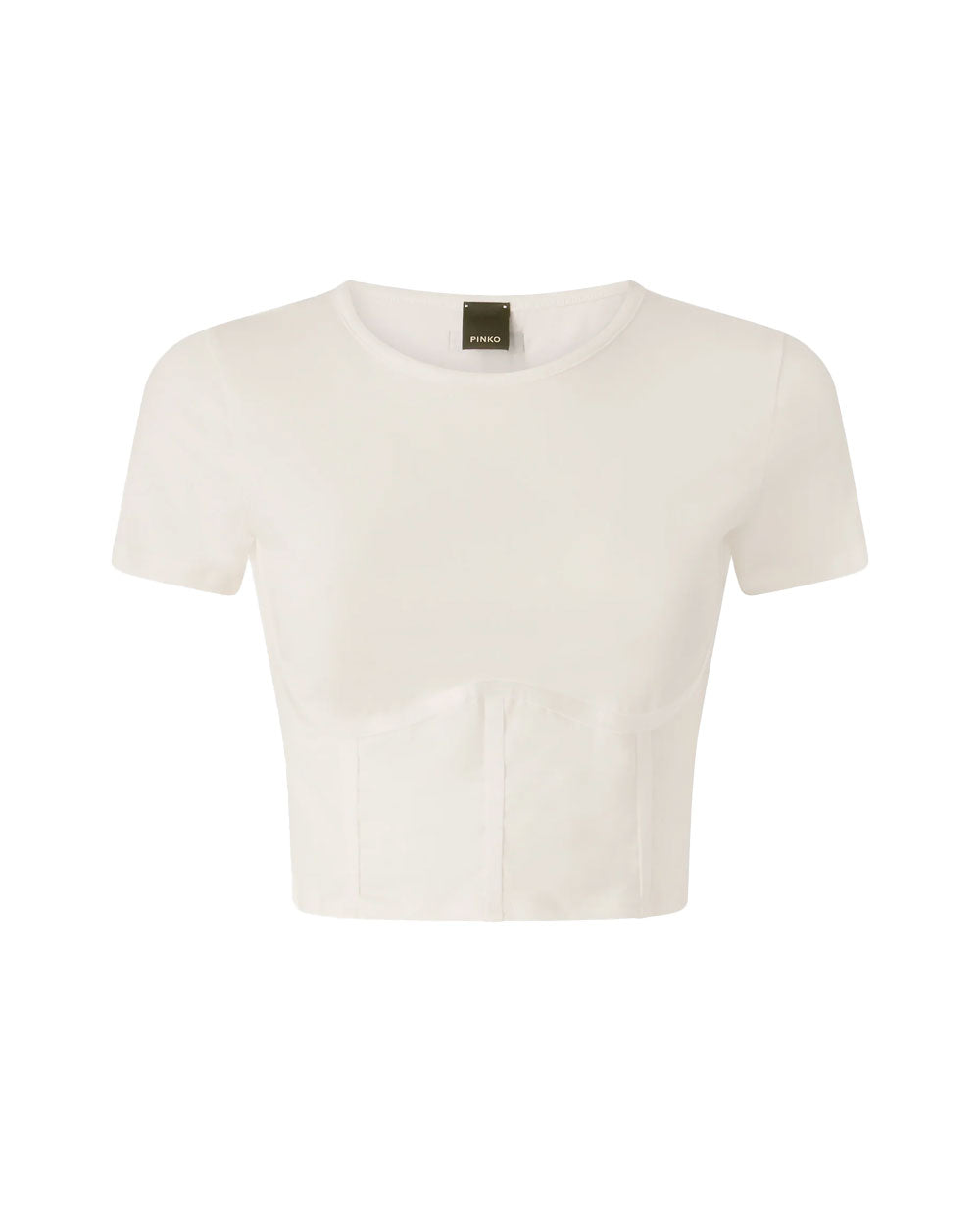 PINKO Top donna Pinko 106489A36I Veduta bianca bustier maniche corte<BR/><BR/> 106489A36I Z05