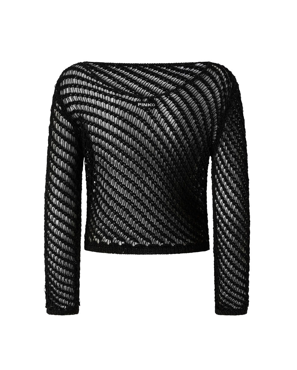 PINKO T-shirt donna Pinko 106540A36H Faglia nera effetto uncinetto paillettes 106540A36H ZL7