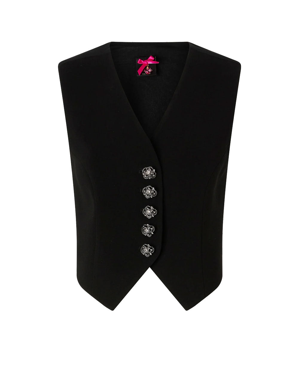 PINKO Gilet Pinko donna 106593A2Q2 Giuggiolo nero bottoni rose gioiello <BR/> 106593A2Q2 Z99