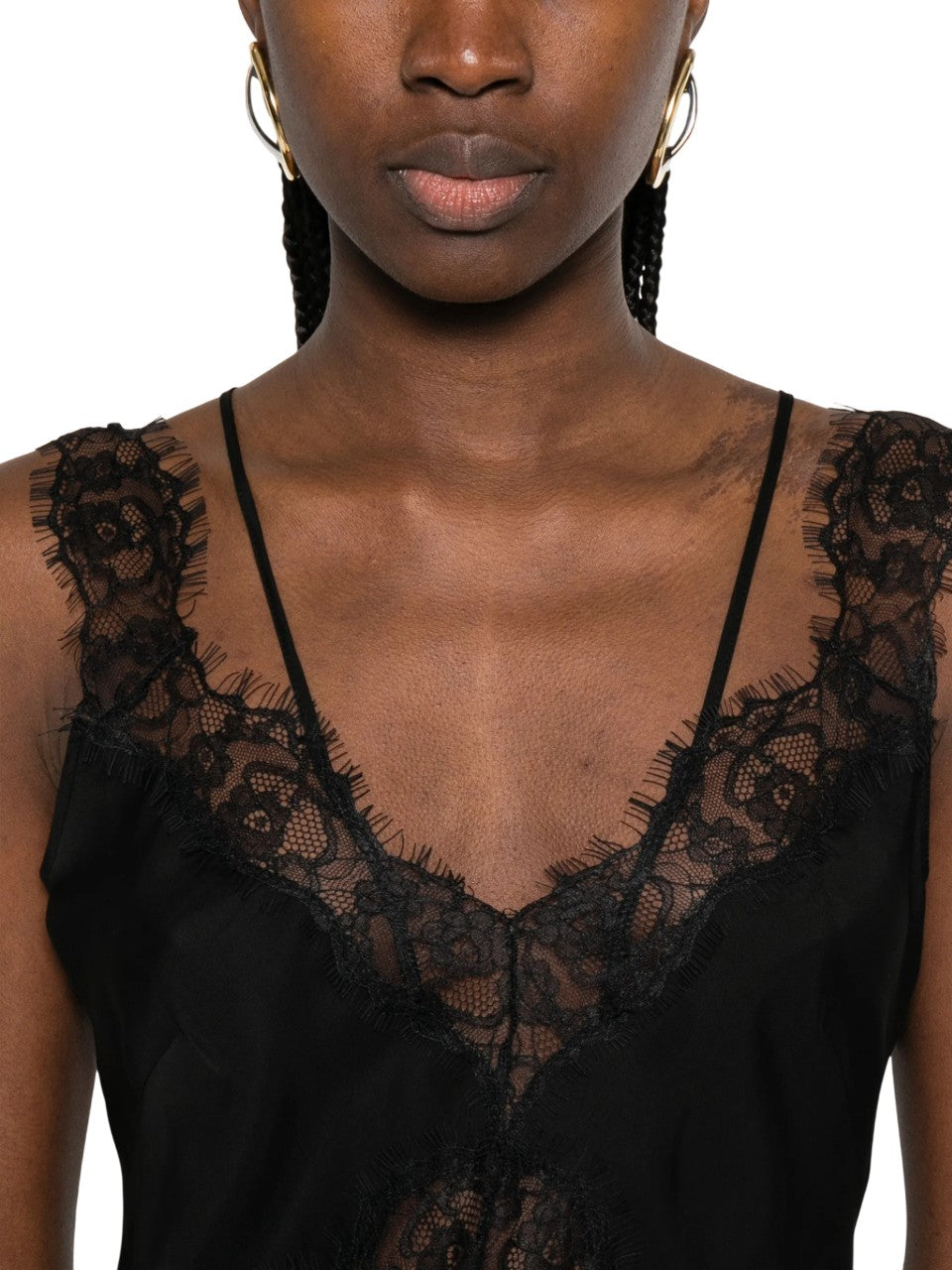 PINKO Abito Pinko donna 106624A385 Z99 Anise midi con pizzo Nero<BR/> 106624A385 Z99