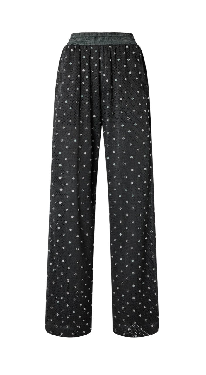 PINKO Pantalone Pinko donna 106852A3BC I91 Bastelli in rete con specchietti Grigio scuro<BR/> 106852A3BC I91