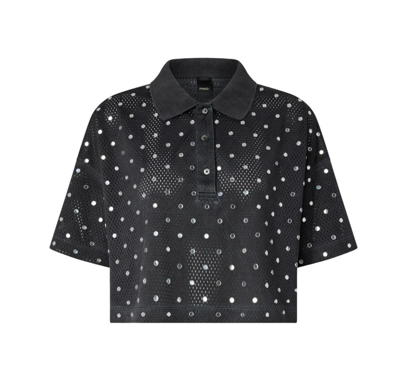 PINKO Polo Pinko donna 106855A3BC I91 Erve cropped Grigio Scuro<BR/> 106855A3BC I91
