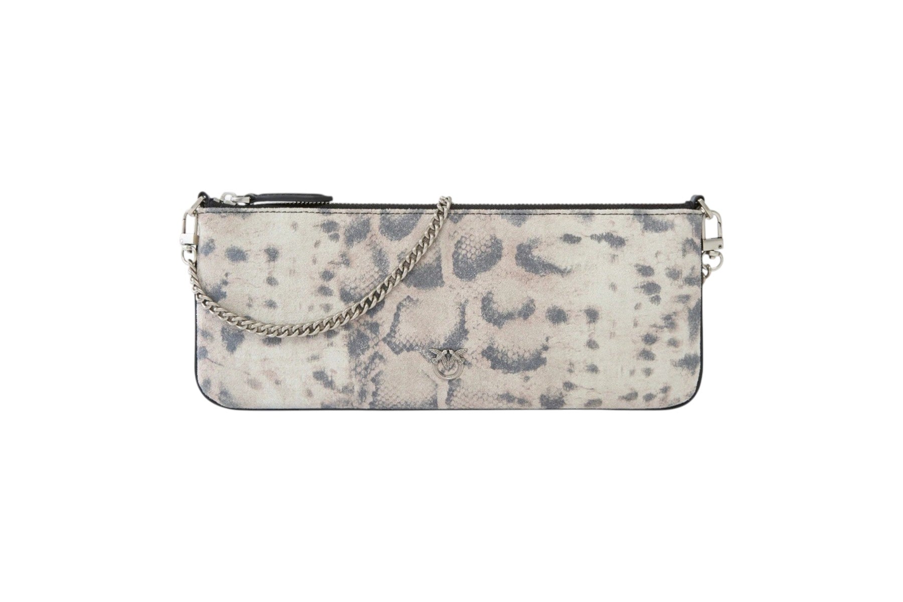 PINKO Pochette Pinko donna 107669A39V H8RQ New Horizontal Flat stampa pitone Avorio Nero<BR/> 107669A39V H8RQ