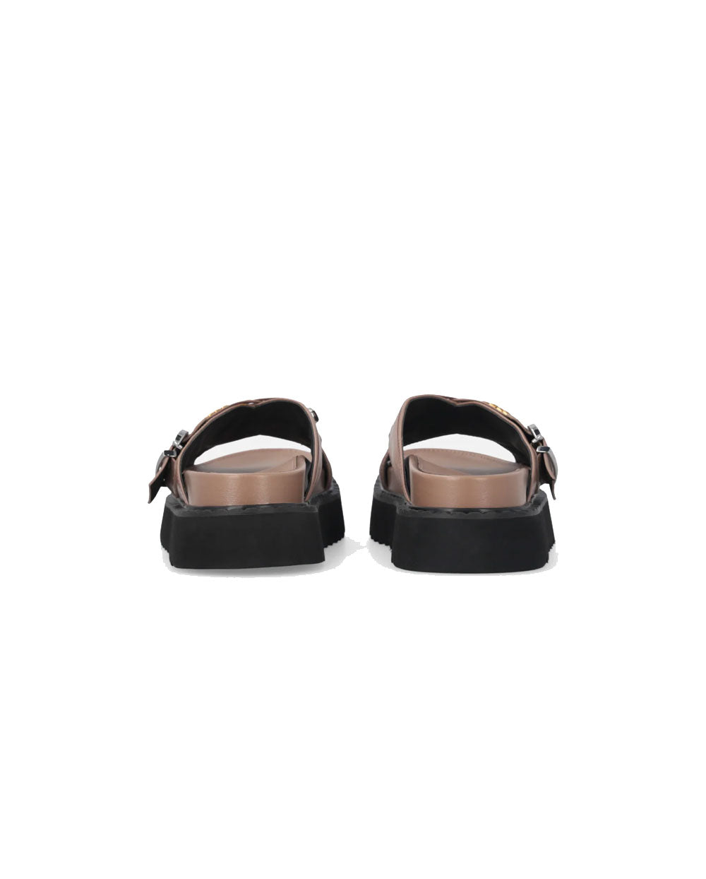 PINKO Sandali Pinko donna SD0537P003 Kate tabacco slide nappa intrecciata anelli metallici<BR/> SD0537P003 L15