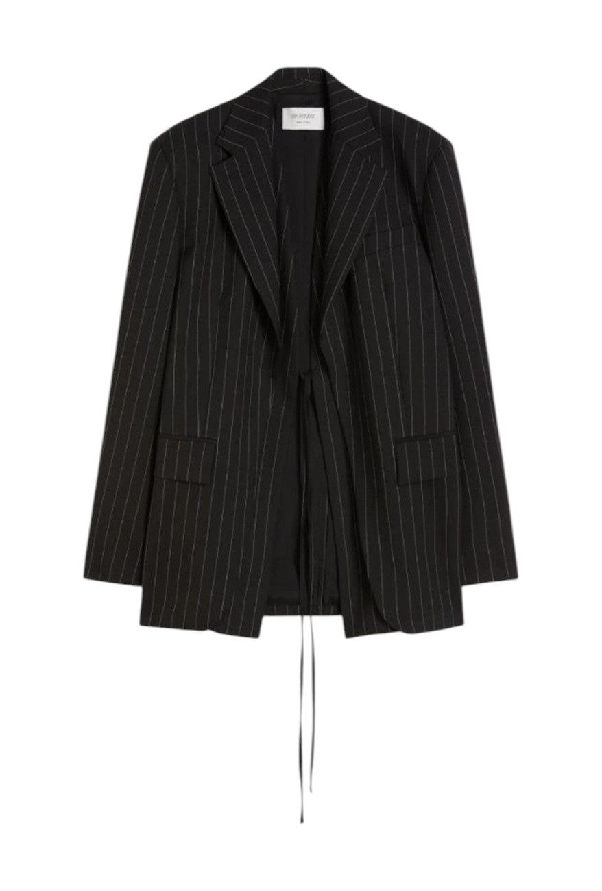 SPORTMAX Giacca Sportmax donna 2612041051600 004 Divina in gabardina gessata Nero<BR/> 2612041051600 004
