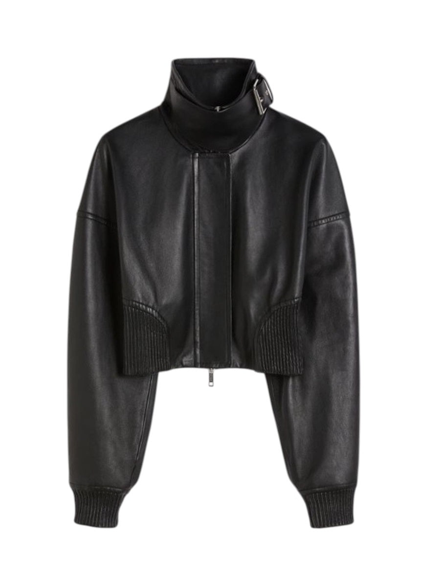 SPORTMAX Giacca Sportmax donna 2612441011600 002 Ossido in pelle Nero<BR/> 2612441011600 002