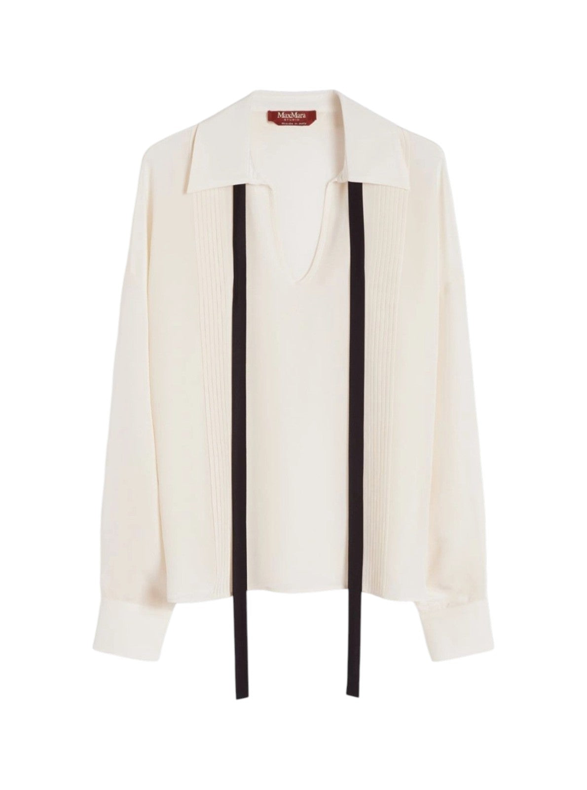 STUDIO Camicia Studio donna 2616111015600 048 Colono in seta con cravattino Beige<BR/> 2616111015600 048