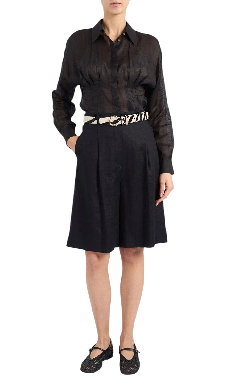 STUDIO Camicia Studio donna 2616111042600 003 Ora in tela ramié Nera<BR/> 2616111042600 003