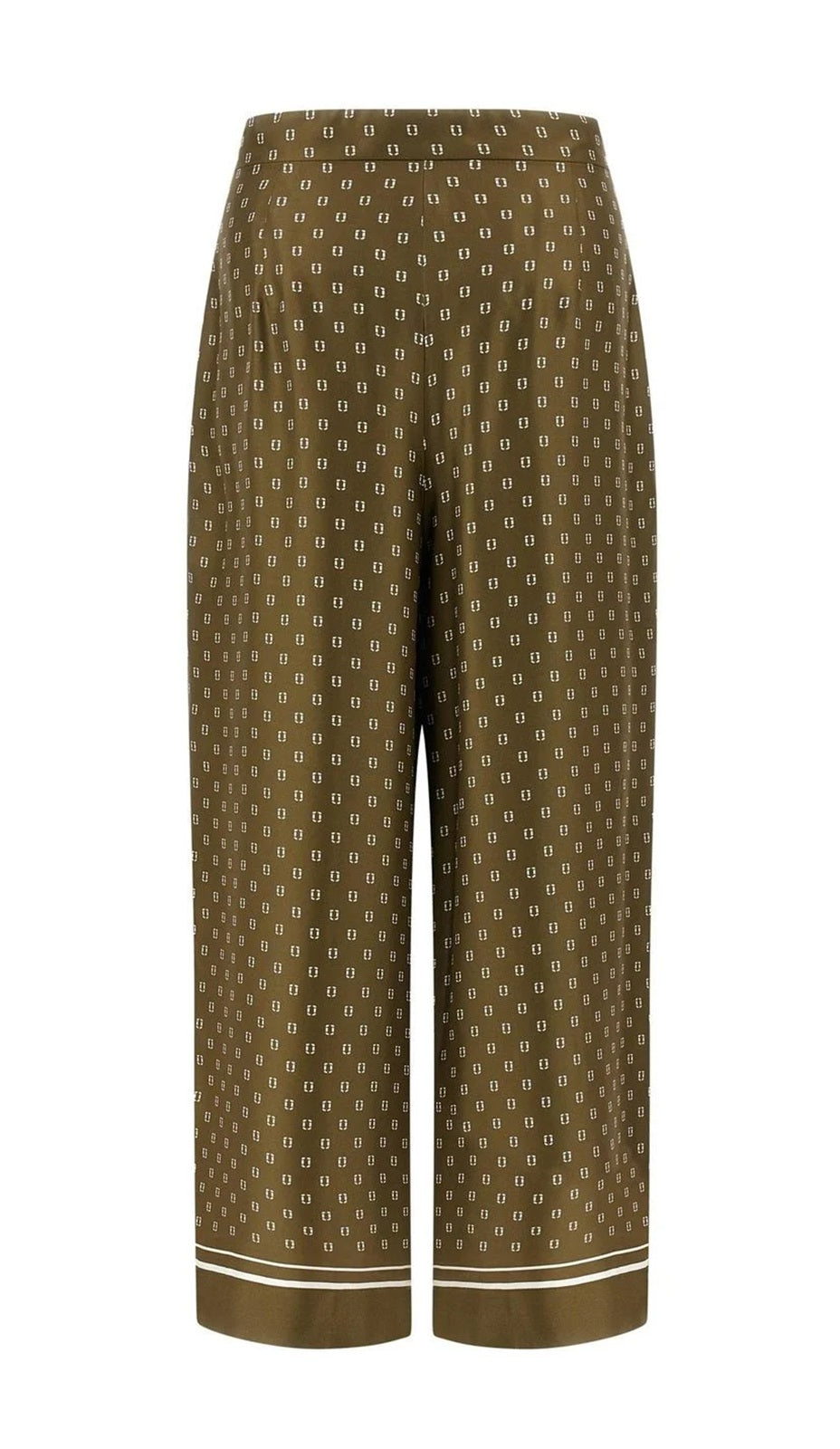 STUDIO Pantalone Studio donna 2616131011600 033 Ottelia in seta stampata Kaki<BR/> 2616131011600 033