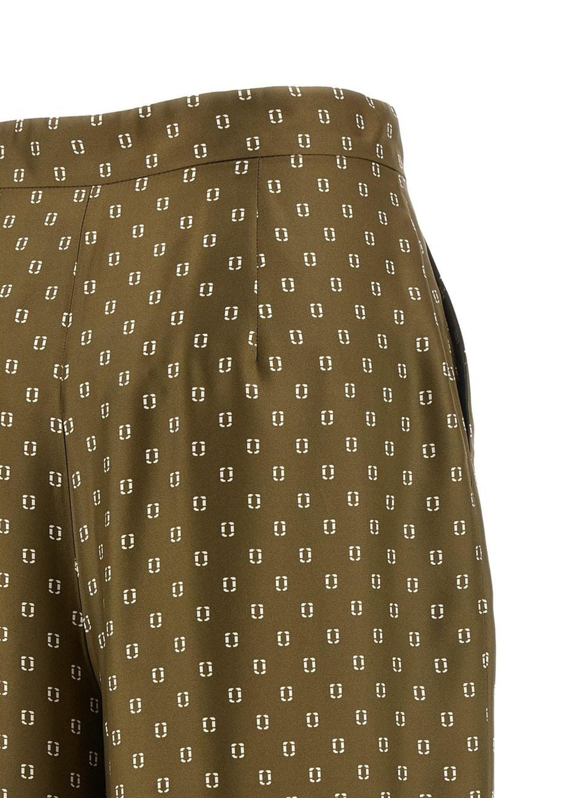 STUDIO Pantalone Studio donna 2616131011600 033 Ottelia in seta stampata Kaki<BR/> 2616131011600 033