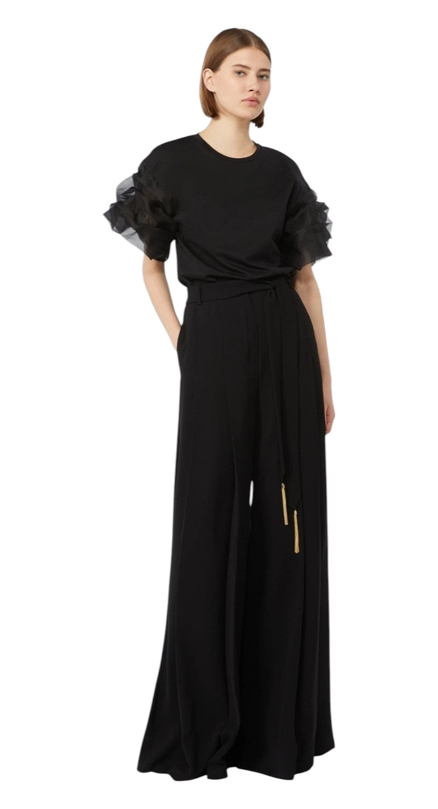 STUDIO Pantalone Studio donna 2616131014600 001 Valico palazzo in cady Nero<BR/> 2616131014600 001