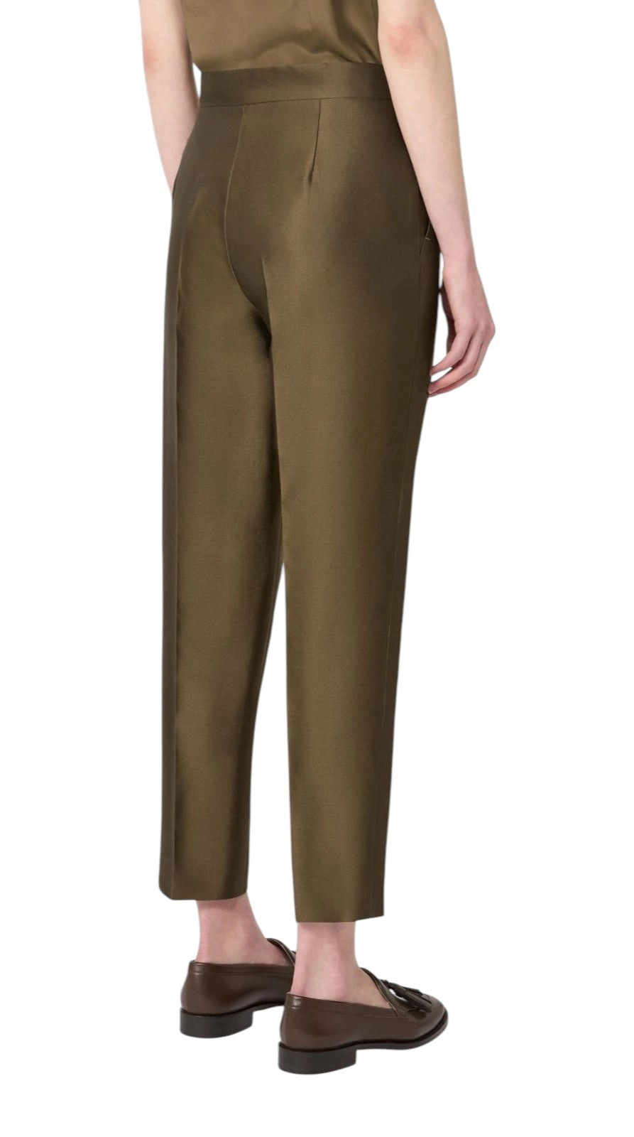 STUDIO Pantalone Studio donna 2616131031600 003 Zinco in shantung Verde kaki<BR/> 2616131031600 003
