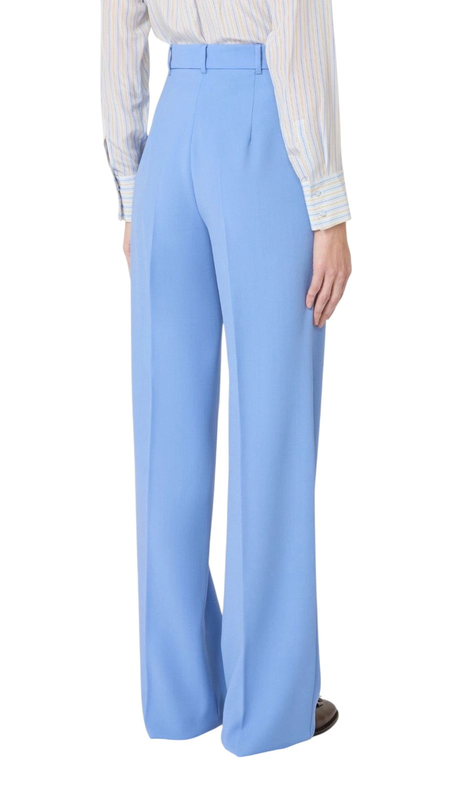 STUDIO Pantalone Studio donna 2616131041600 011 Quasar in lana crêpe Azzurro<BR/> 2616131041600 011