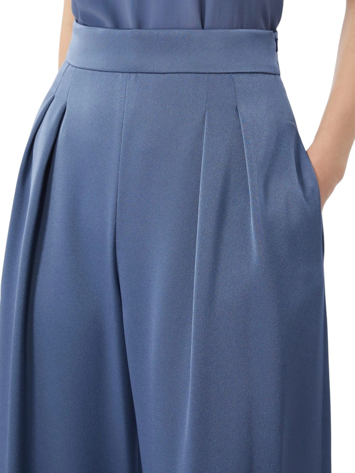 STUDIO Pantalone Studio donna 2616131044600 008 Divo in satin leggero Avio<BR/> 2616131044600 008