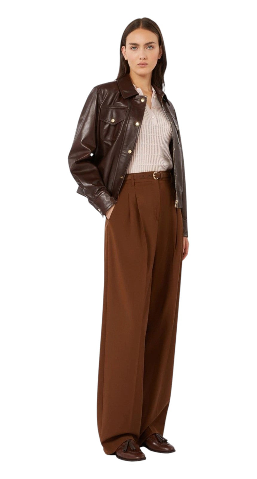 STUDIO Pantalone Studio donna 2616131081600 003 Bacio fluido in lana Cioccolato<BR/> 2616131081600 003