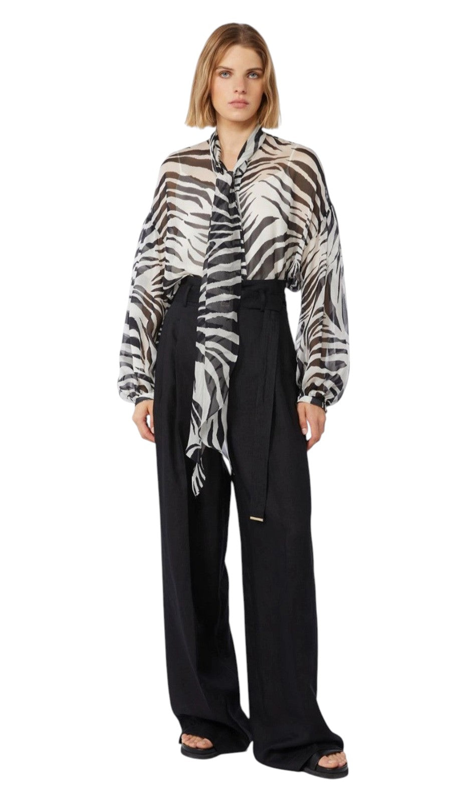 STUDIO Pantalone Studio donna 2616131092600 035 Materia in tela di lino Nero<BR/> 2616131092600 035
