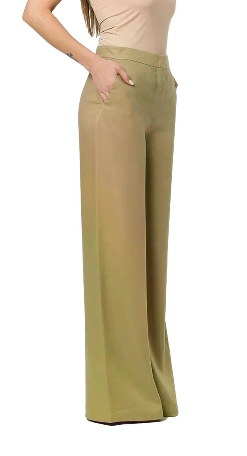 STUDIO Pantalone Studio donna 2616131122600 036 Tapioca in lino Beige Coloniale<BR/> 2616131122600 036