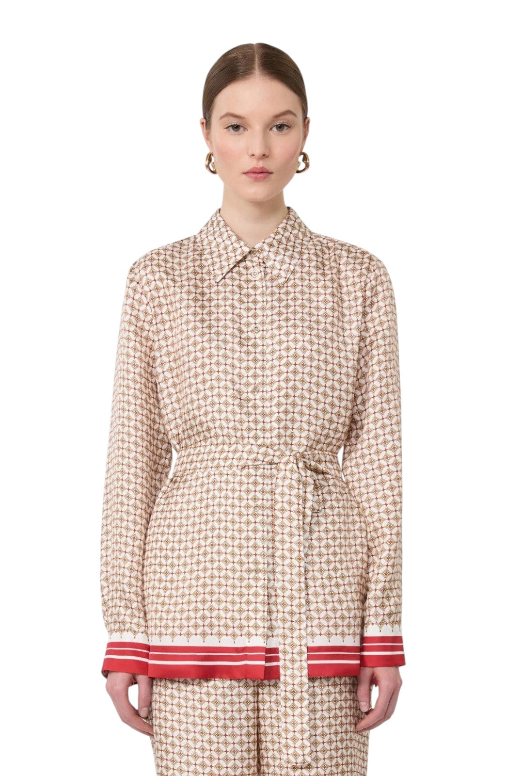 STUDIO Camicia Studio donna 2616191011600 001 Tenuta in seta stampata Rosso<BR/> 2616191011600 001