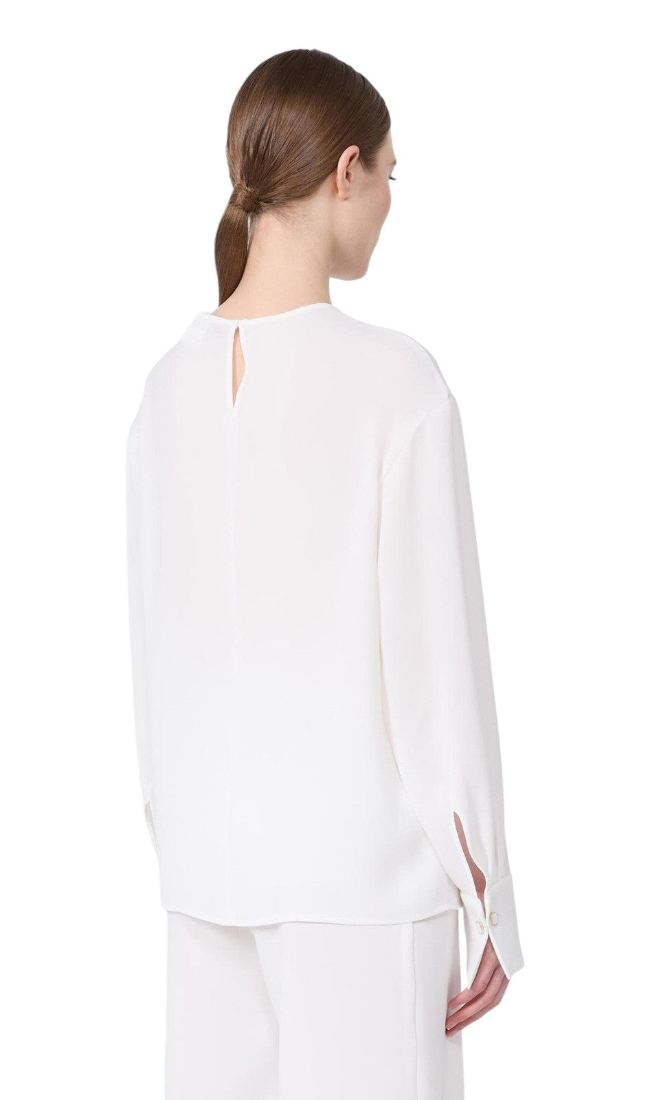 STUDIO Blusa Studio donna 2616191025600 007 Kaki in cady leggero Bianco<BR/> 2616191025600 007