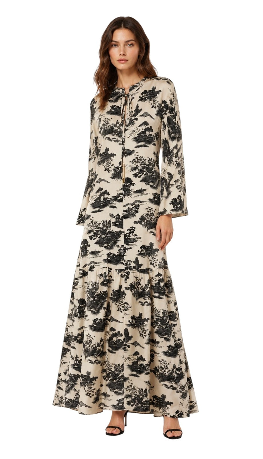 STUDIO Abito Studio donna 2616221164600 002 Alga maxi con stampa paesaggio Avorio<BR/> 2616221164600 002
