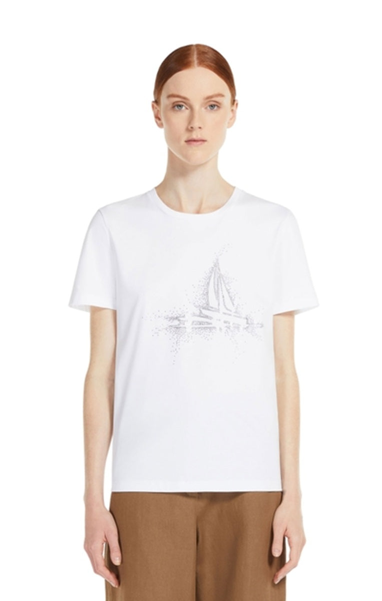 STUDIO T-shirt Studio donna 2616971011600002 Pugnale motivo vele con strass Bianco<BR/> 2616971011600 002