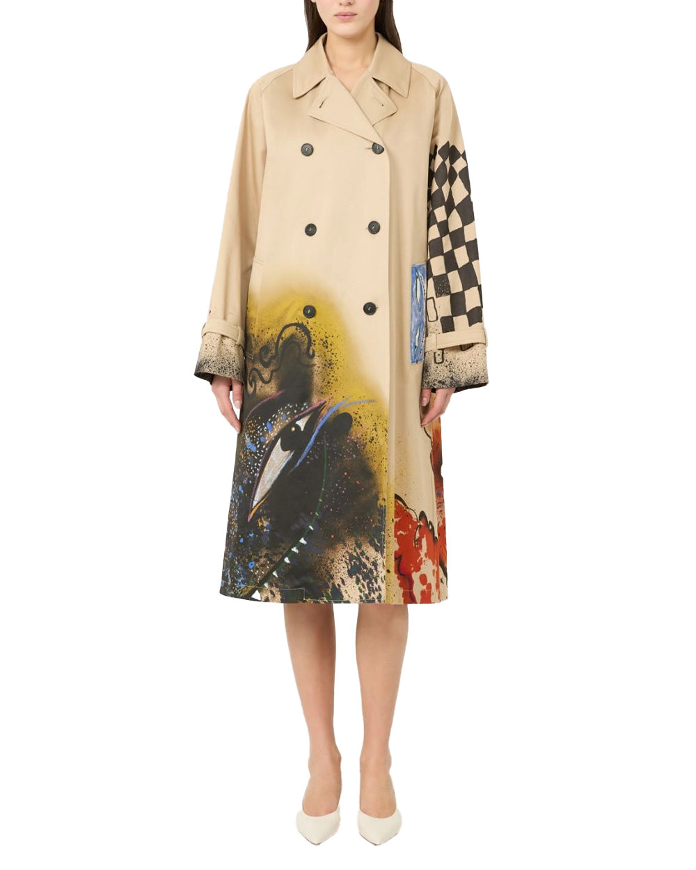 WEEKEND Trench WEEKEND donna PECCATI 2615021046600 Beige antigoccia linea svasata colletto a camicia tasche<BR/> 2615021046600 001
