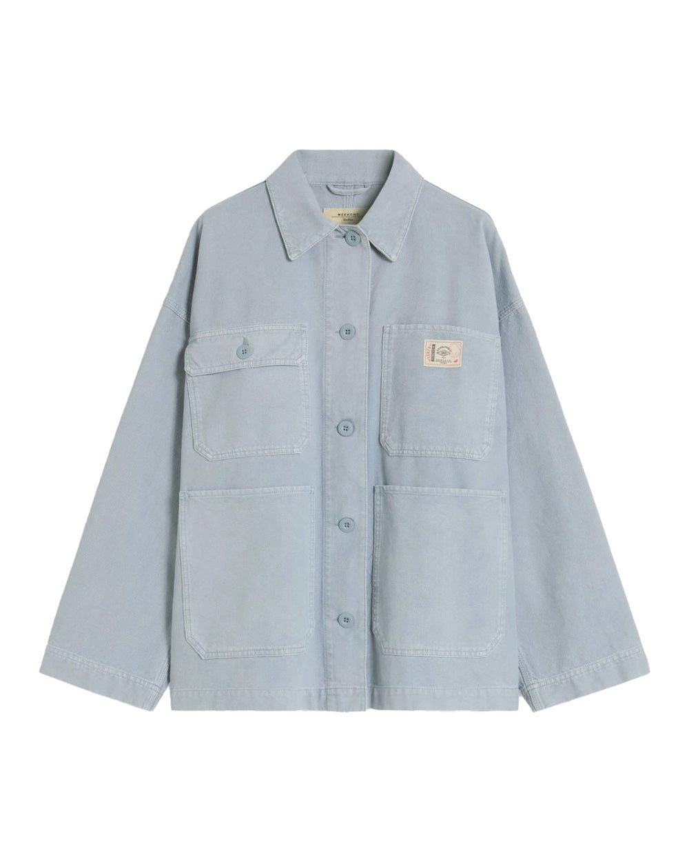 WEEKEND Giacca WEEKEND donna ALBUM 2615041101600 Azzurra canvas linea ampia colletto a camicia tasche 2615041101600 002