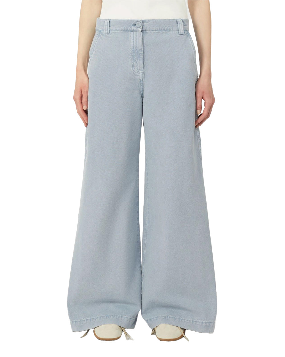 WEEKEND Pantalone WEEKEND donna SKIPPER 2615131131600 Azzurro canvas cotone gamba larga vita regolare tasche passanti 2615131131600 002