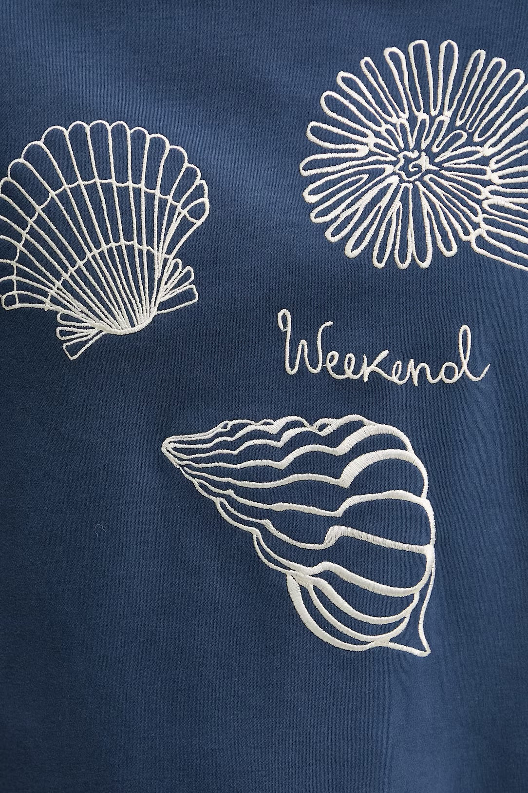 WEEKEND T-shirt Weekend donna 2615941112600 004 Sabato a punto interlock con ricami conchiglie Blu <BR/> 2615941112600 004