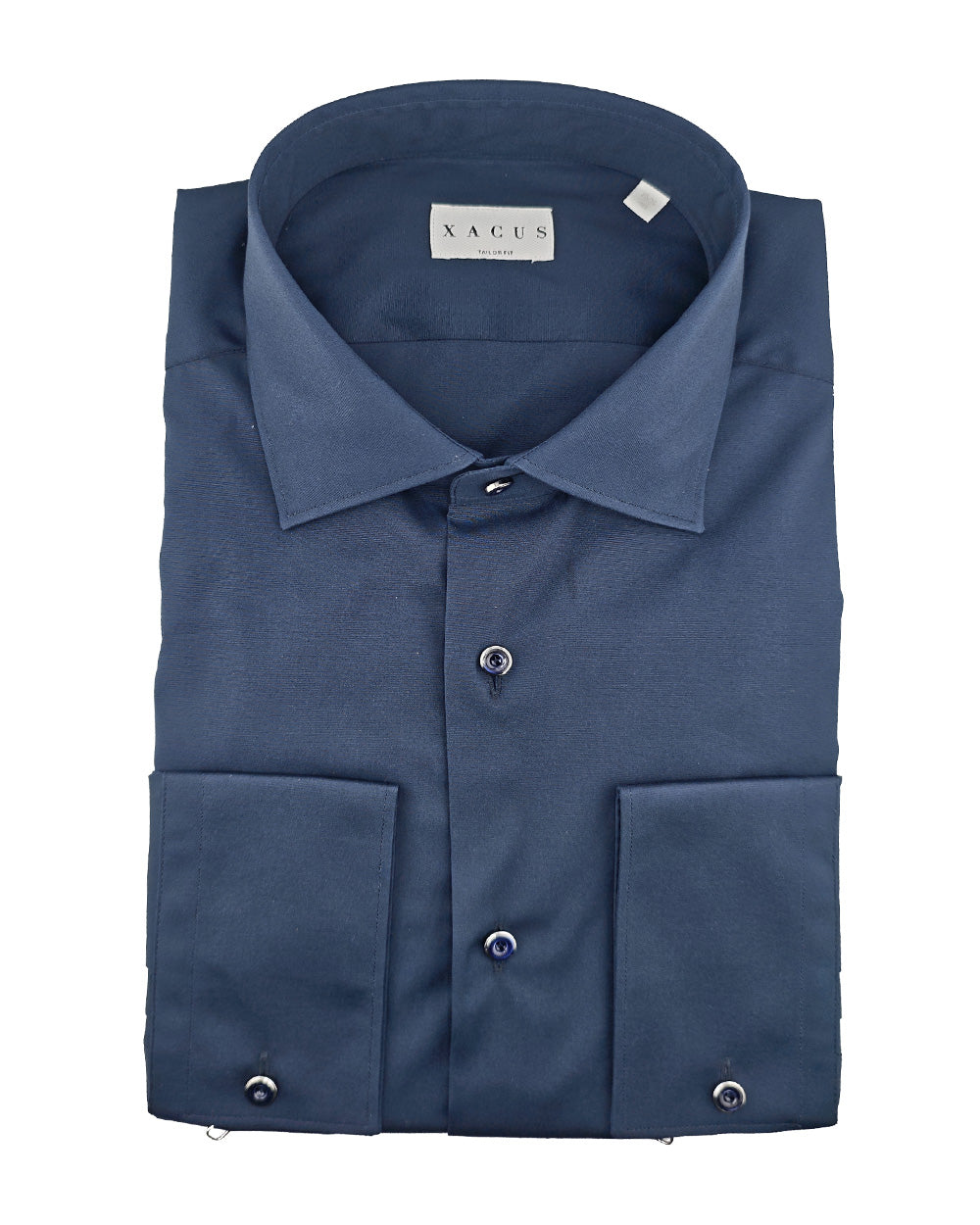 XACUS Camicia XACUS uomo 508ML11717 Blu cotone trama diagonale slim fit collo francese 508ML11717 774