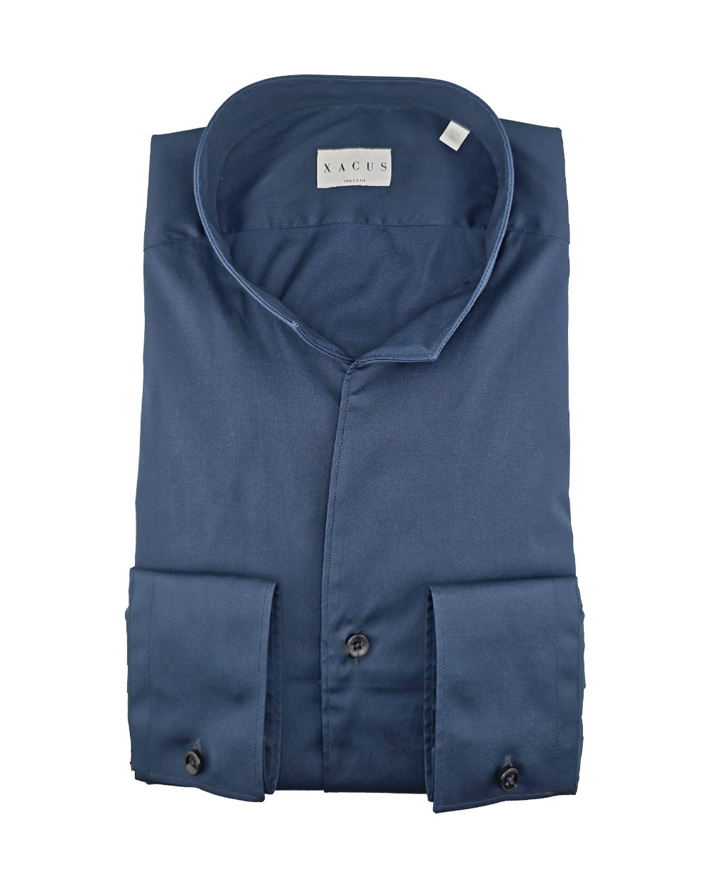 XACUS Camicia XACUS uomo 541ML16113 Blu collo francese trama diagonale bottoni 541ML16113 002