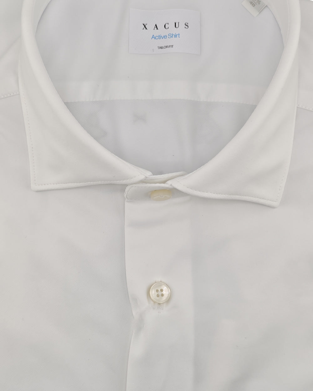 XACUS Camicia XACUS uomo ACT558ML11460 Bianca jersey elastane collo francese bottoni<BR/> ACT558ML11460 001