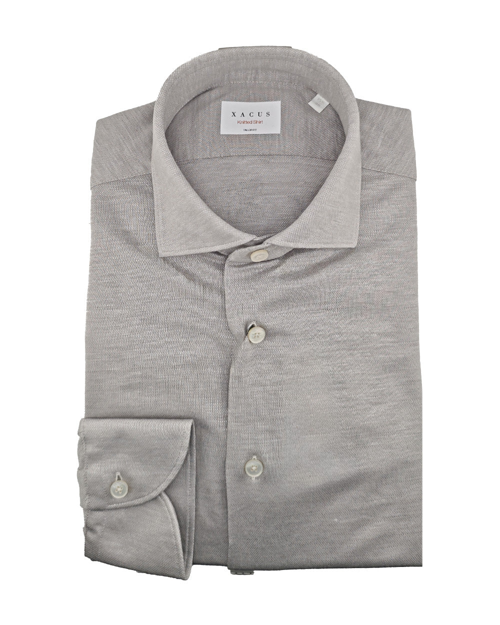 XACUS Camicia XACUS uomo J558ML21464 Beige trama operata slim fit collo francese bottoni J558ML21464 003