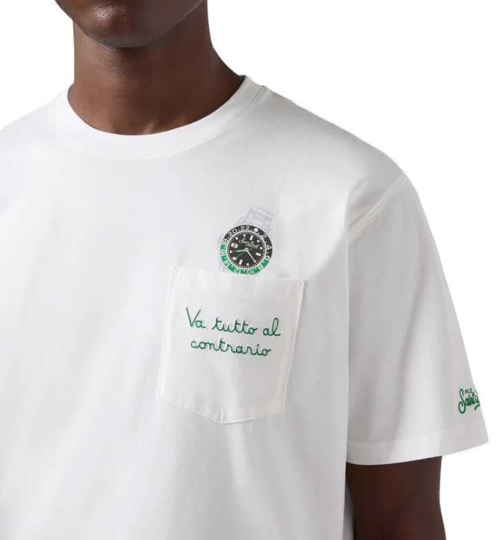 MC2 SAINT BARTH T-shirt Mc Saint Barth uomo AUS000100129L01N watch contrario bianca AUS000100129L 01N