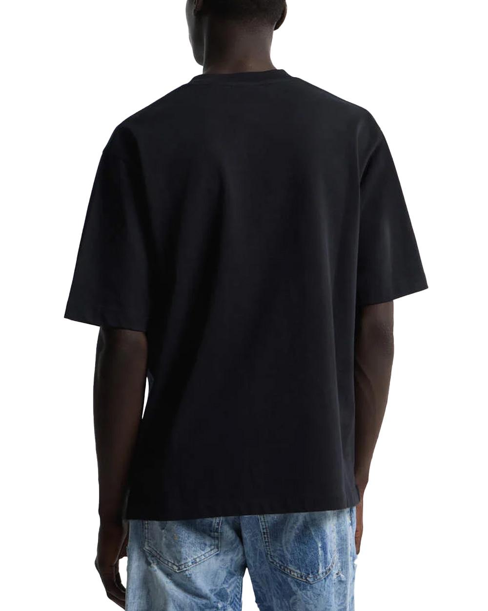DSQUARED2 T-shirt DSQUARED2 uomo Loose Fit S74GD1554D20106 Nera cotone loose girocollo taschino logo monogram<BR/> S74GD1554D20106 900